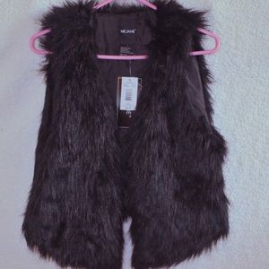 Black Faux Fur Vest